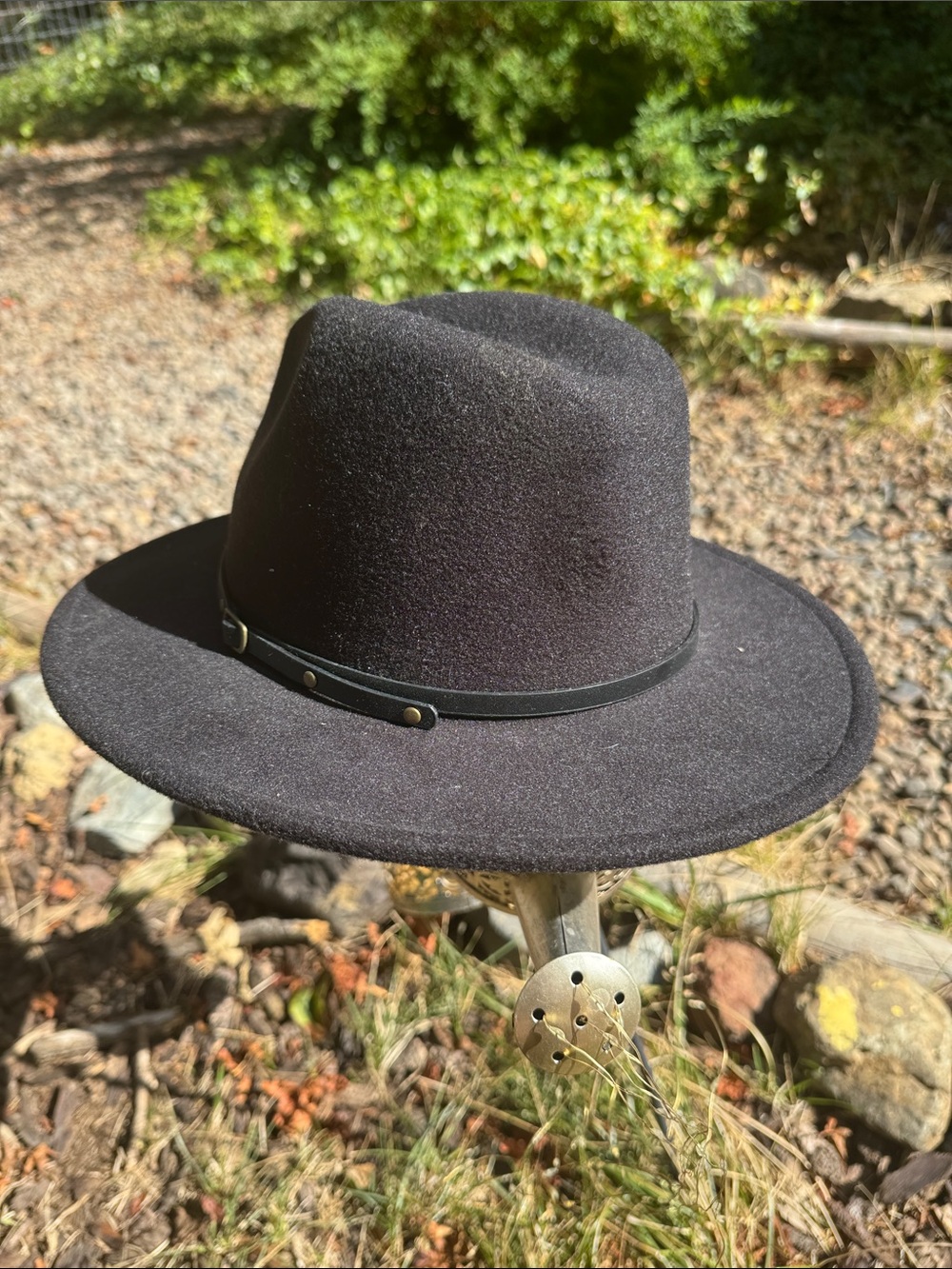 Lisianthus Women Black Belt Buckle Fedora Hat - Picture 2 of 6